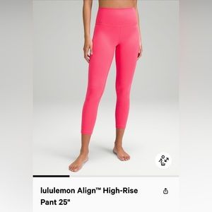 Lululemon Align High Rise Pant 25” size 8 color Lip Gloss